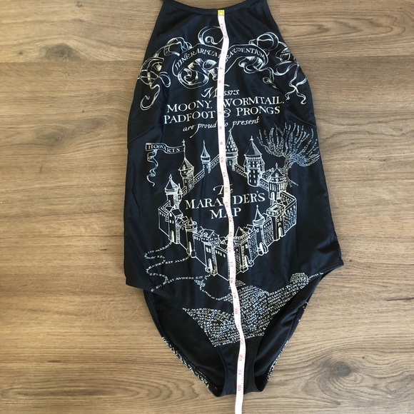 Hot Topic Harry Potter Swimsuit Black and White Size Med Midnight Marauder’s - Picture 7 of 12